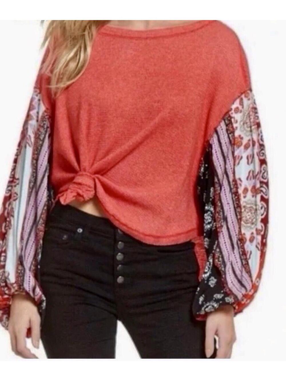 NWOT Free People We the Free ❤️Woman’s Blossom Top Oversized Thermal Medium